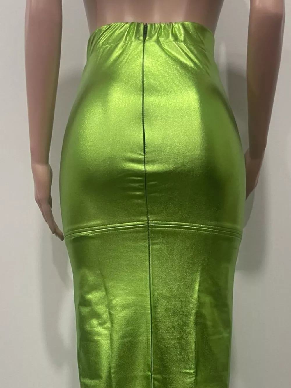 Shimmering Side Slit Bodycon Maxi Skirt, image 9