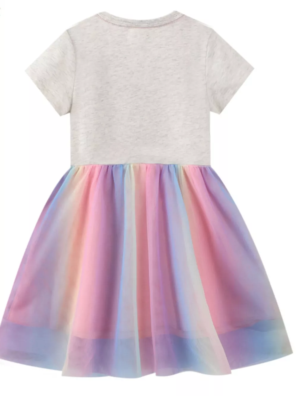 Children's Butterfly Sequin Rainbow Tulle Dress, image 4