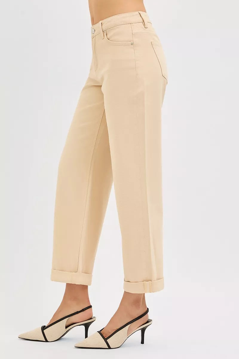 Tummy Control Mid Rise Ankle Barrel Relaxed Baggy, image 6
