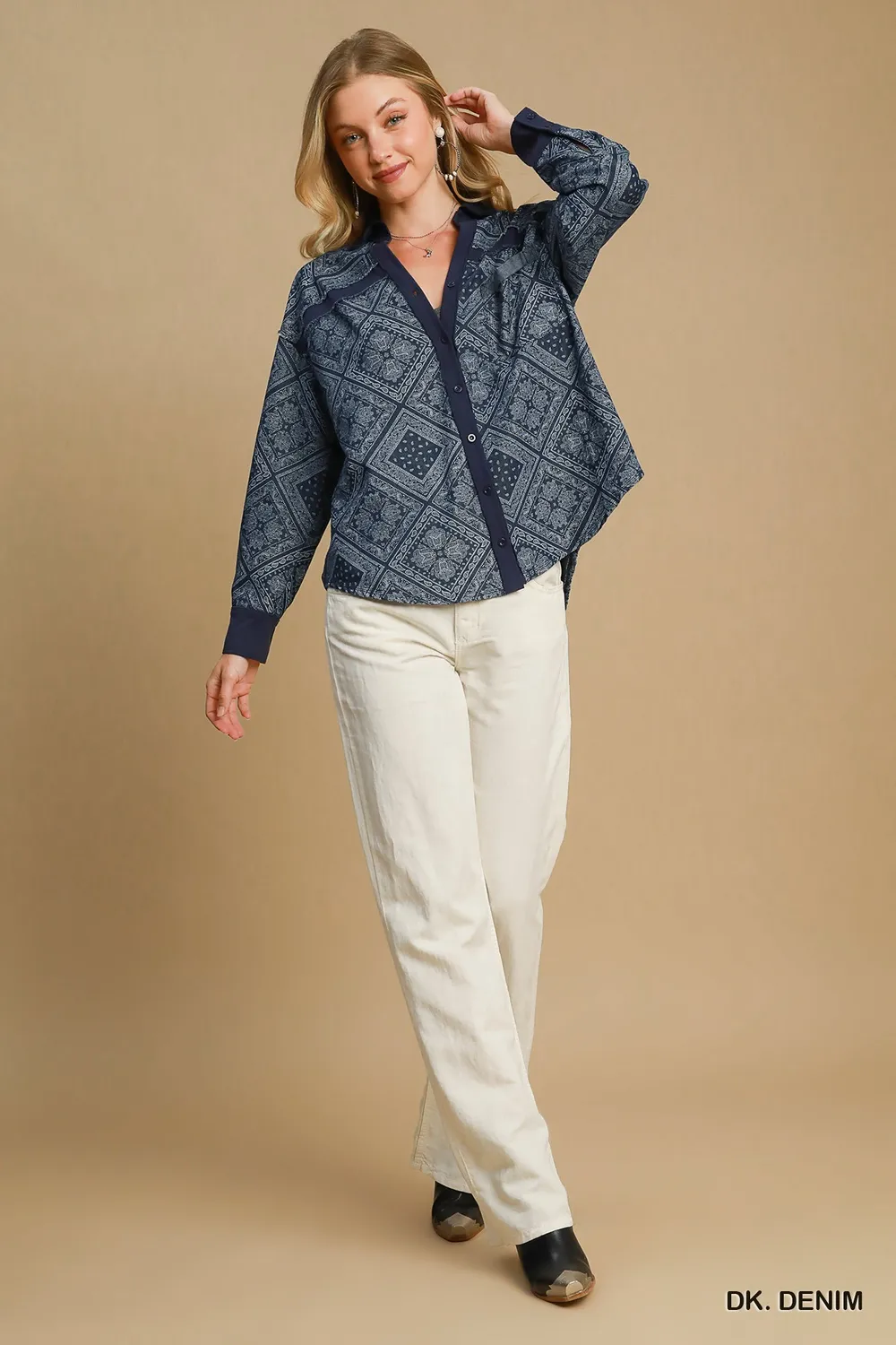 Paisley Print Denim Shirt Jacket, image 6