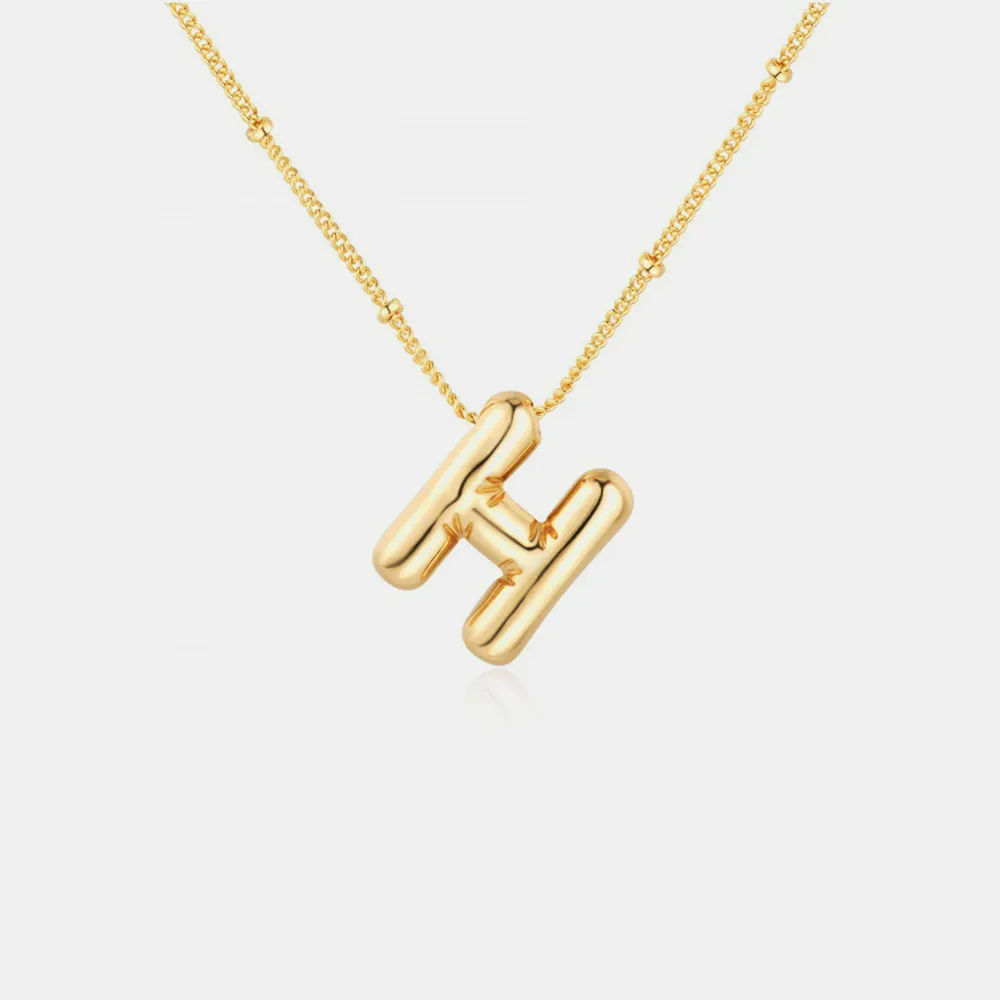 Gold-Plated Bubble Initial Necklace, image 11