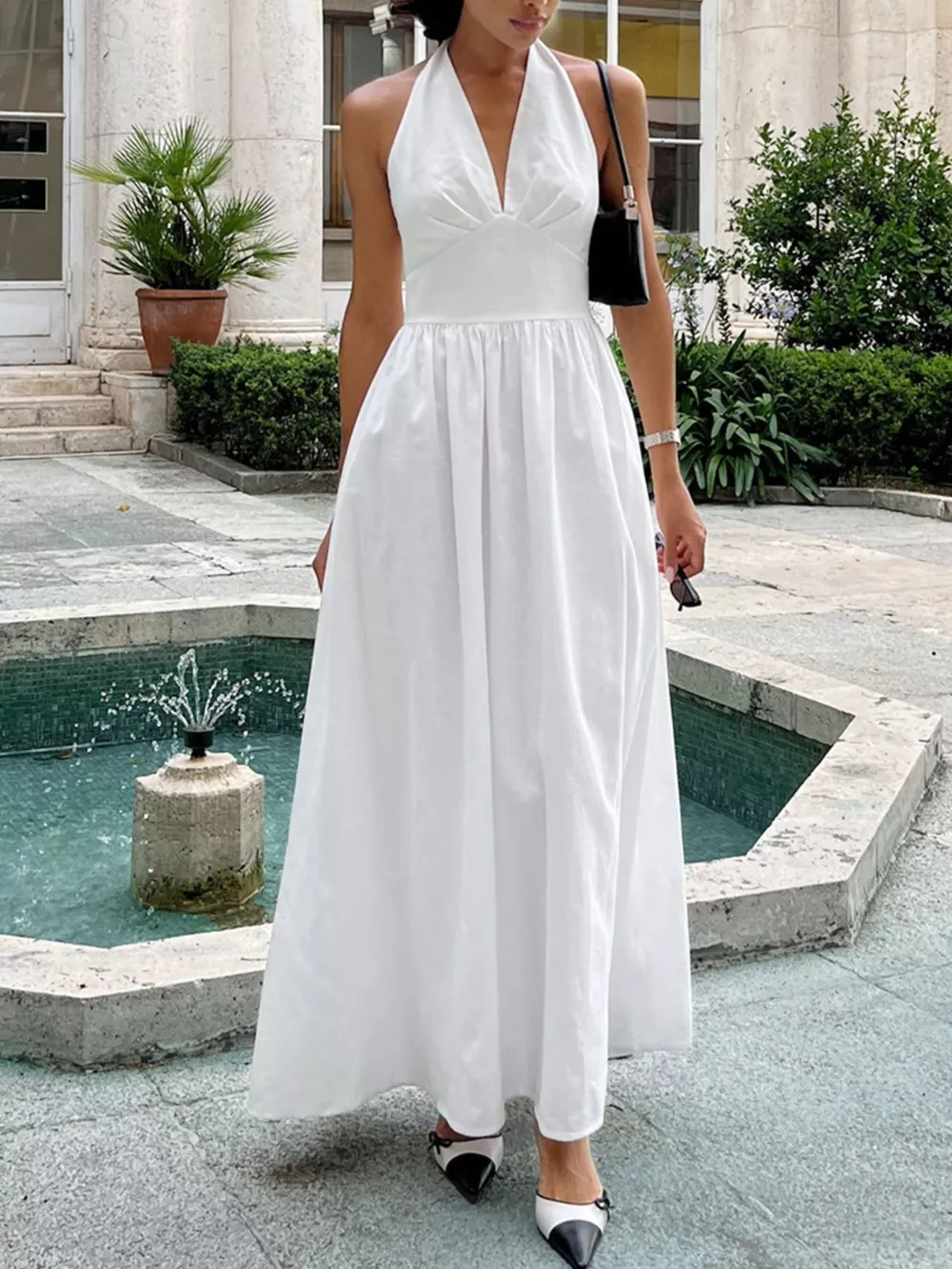 Halter Neck Flowy Maxi Dress, image 9
