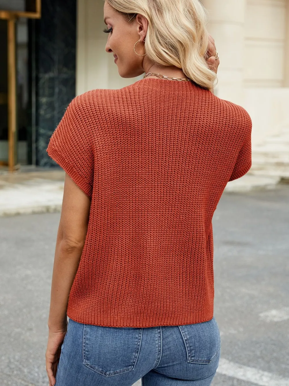Round Neck Short Sleeve Sweater, image 26