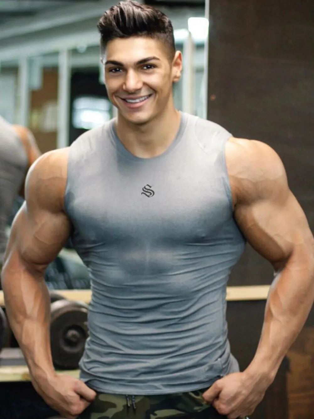 Men's Plus Size Round Neck Tank, image 2
