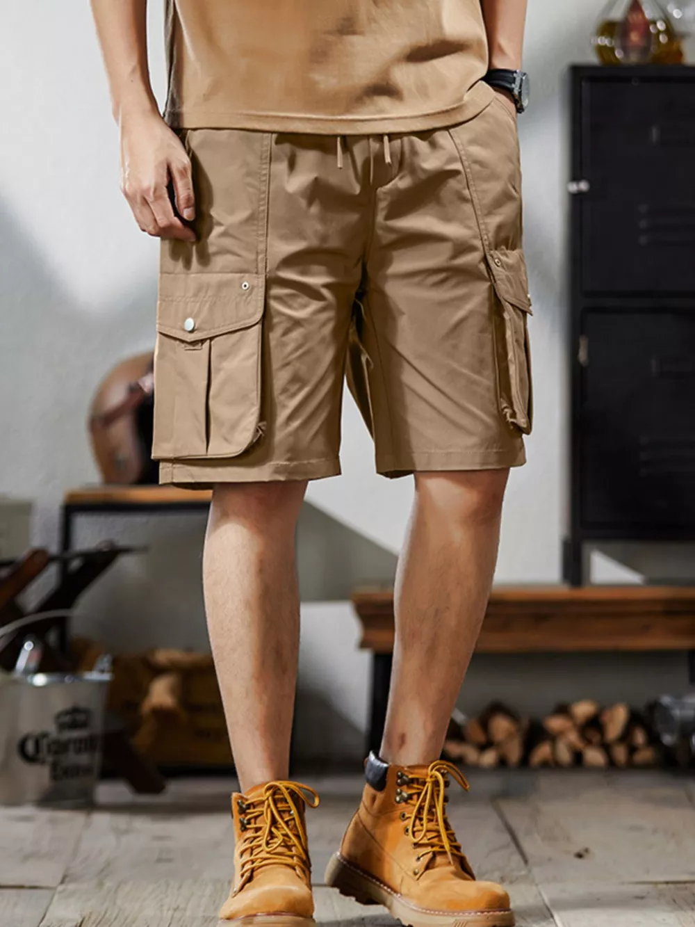 Men's Plus Size Loose Fit Cargo Shorts, image 8