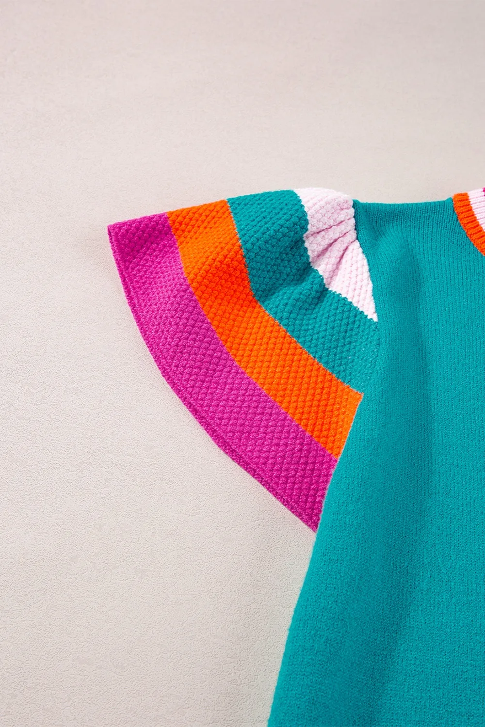 Color Block Round Neck Knit Top, image 25