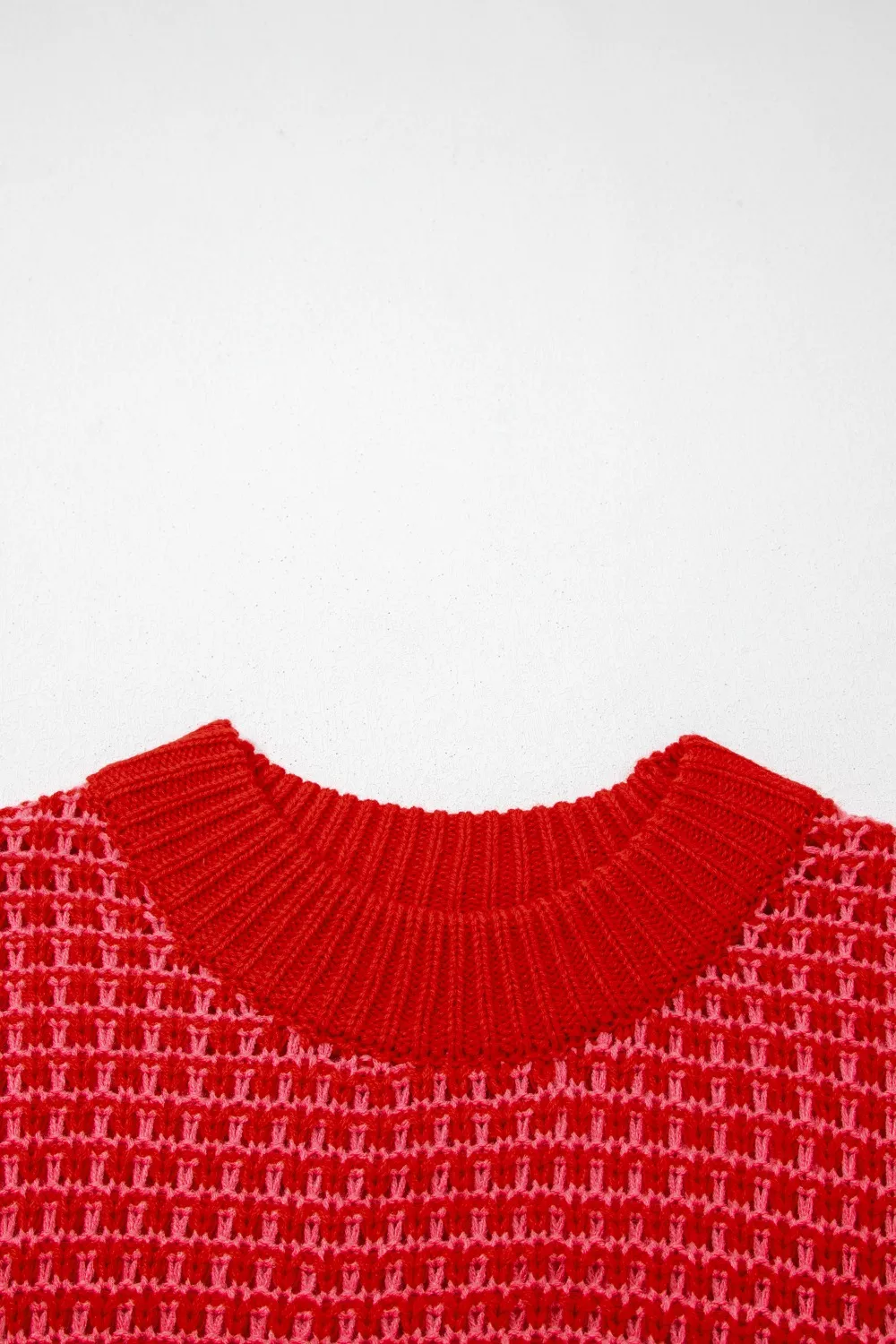 Stripe Wavy Crochet Eyelet Detail Ruffle Half Sleeve Sweater, image 6