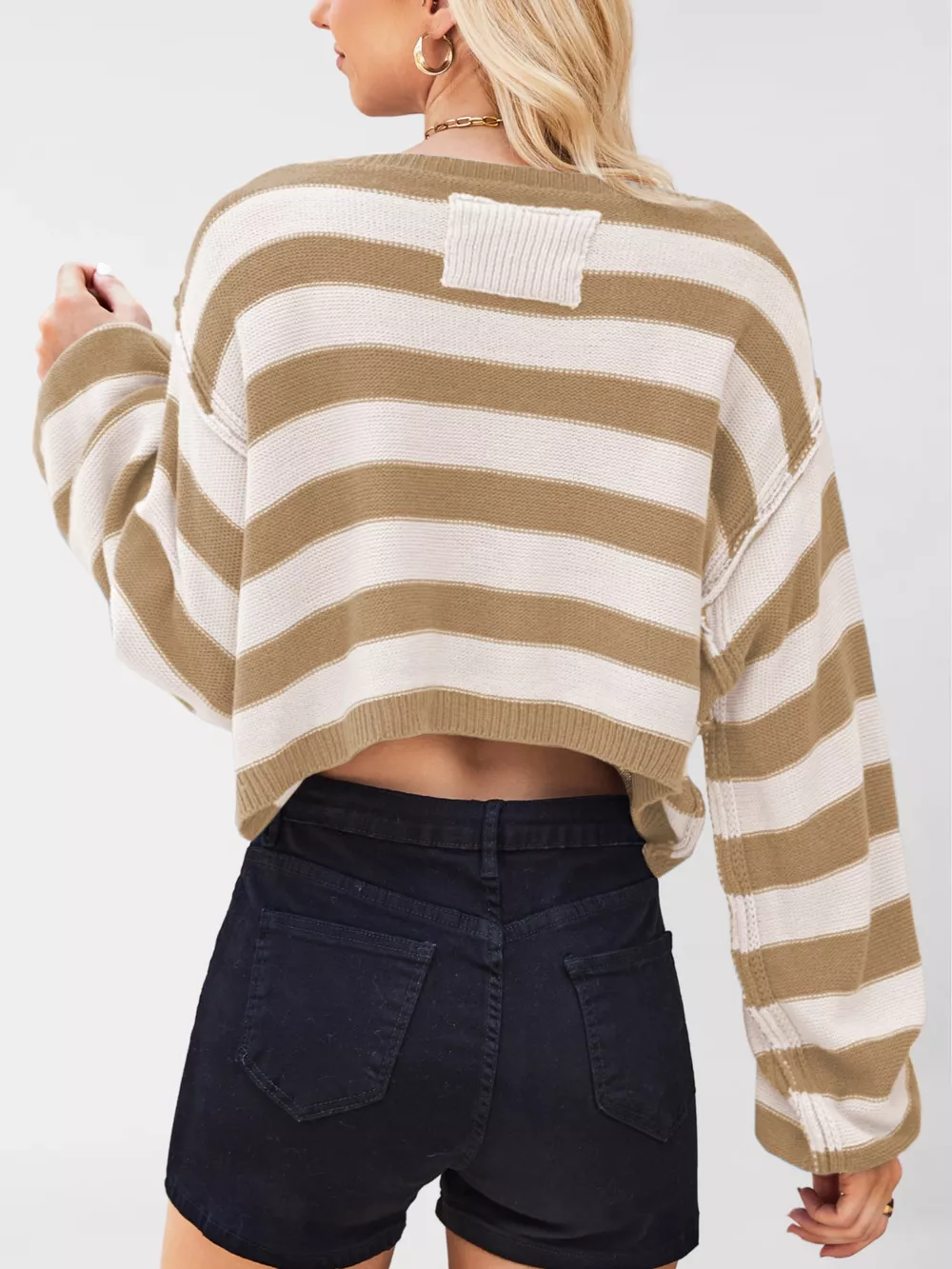 Striped Dropped Shoulder Sweater, image 22
