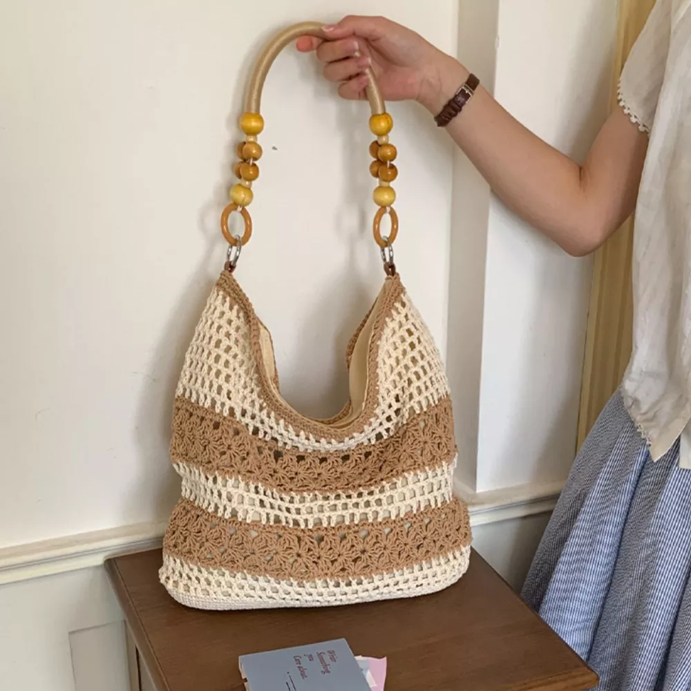 Crochet Knit Shoulder Bag, image 4
