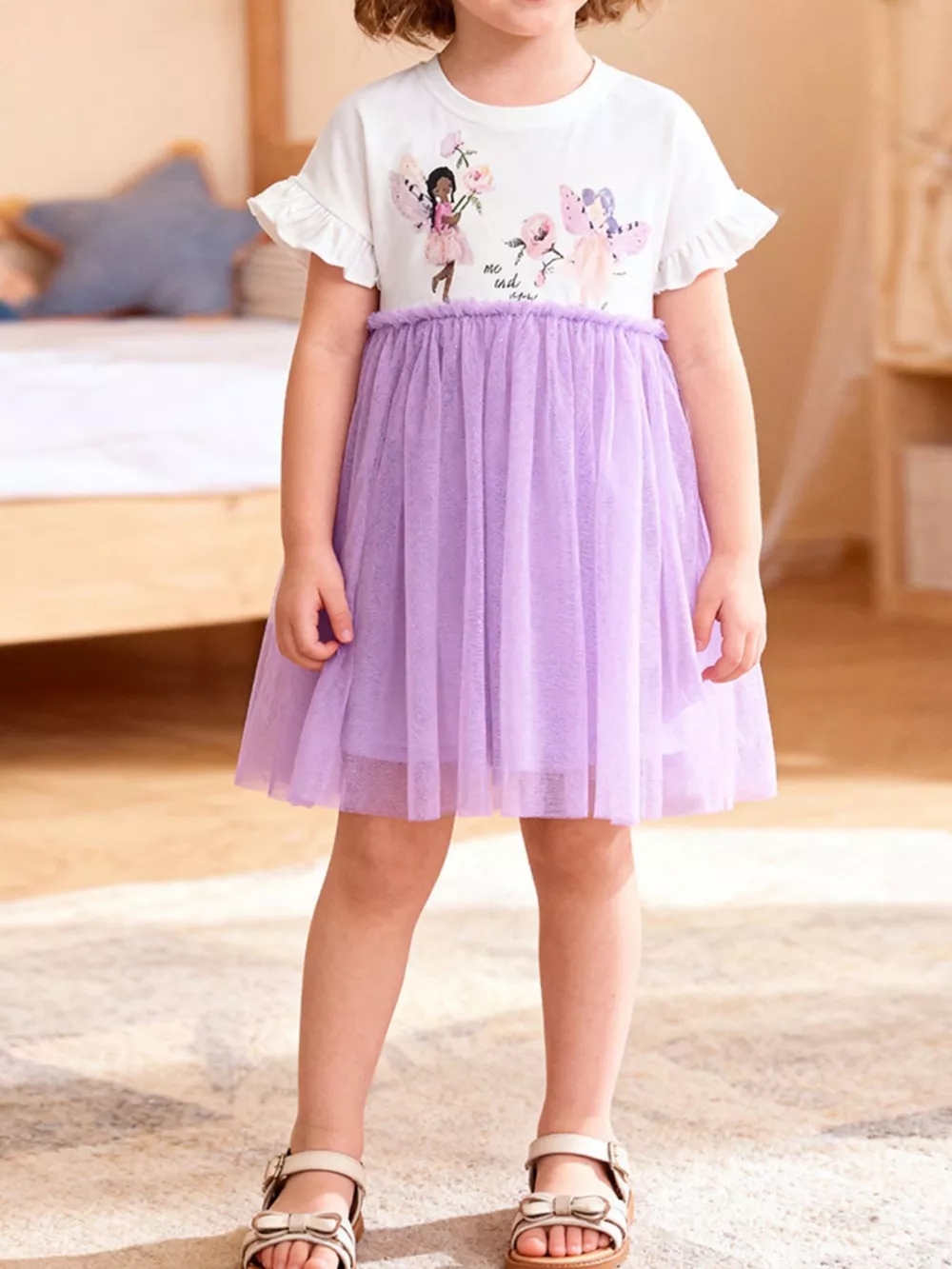Children's Ballerina Round Neck Tulle Dress, image 3