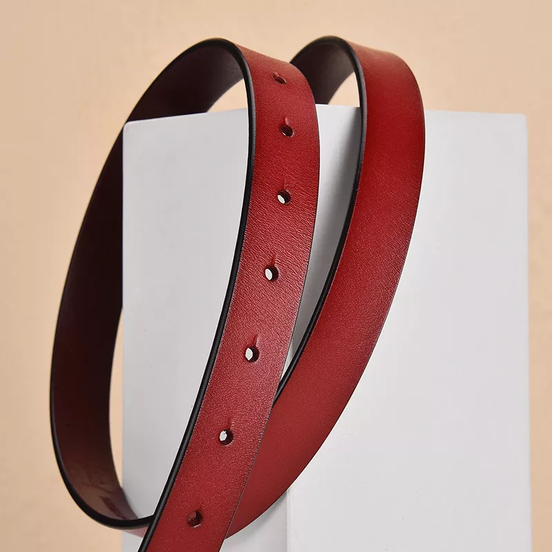Triangle Buckle Leather Skinny Belt, image 4