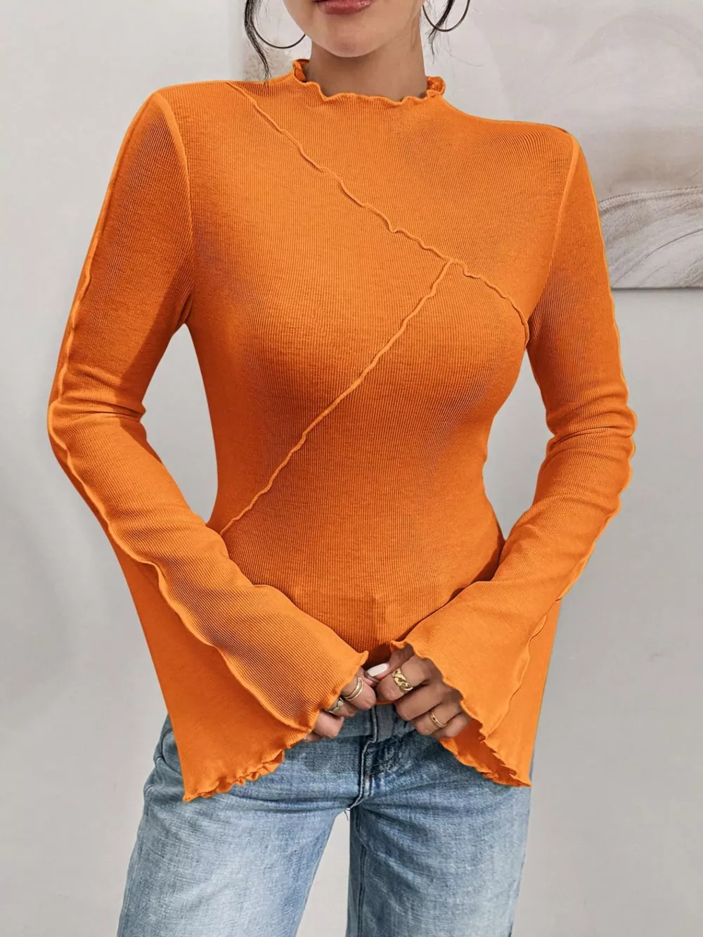 Lettuce Edge Flare Sleeve Top, image 20