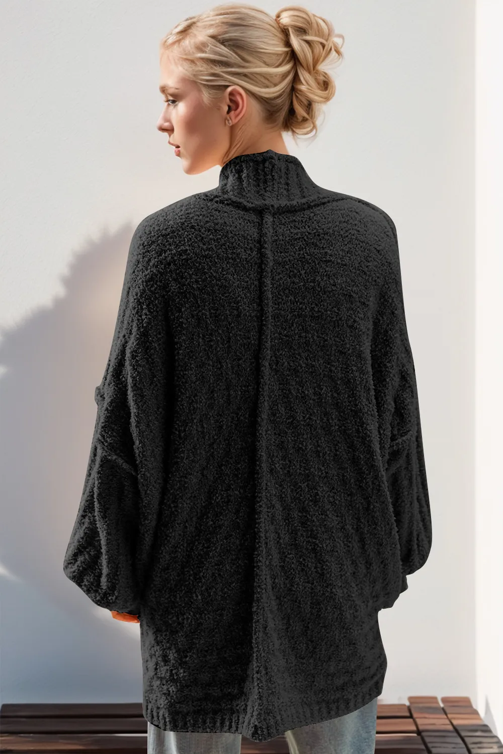 Full Size Open Front Long Sleeve Cardigan, image 6