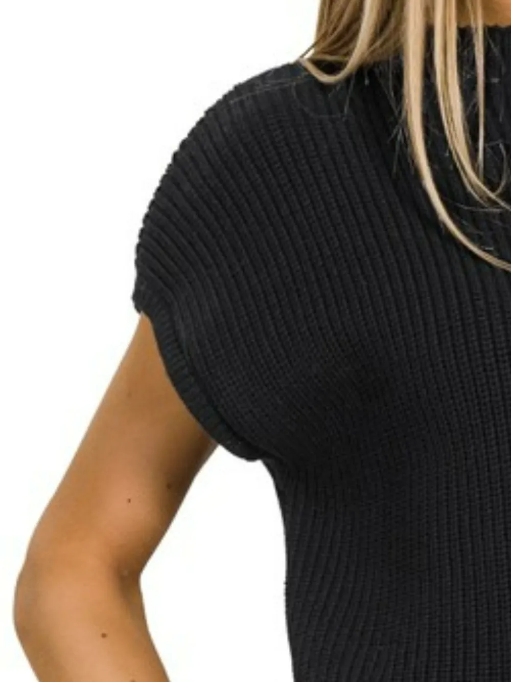 Mock Neck Short Sleeve Sweater, image 3
