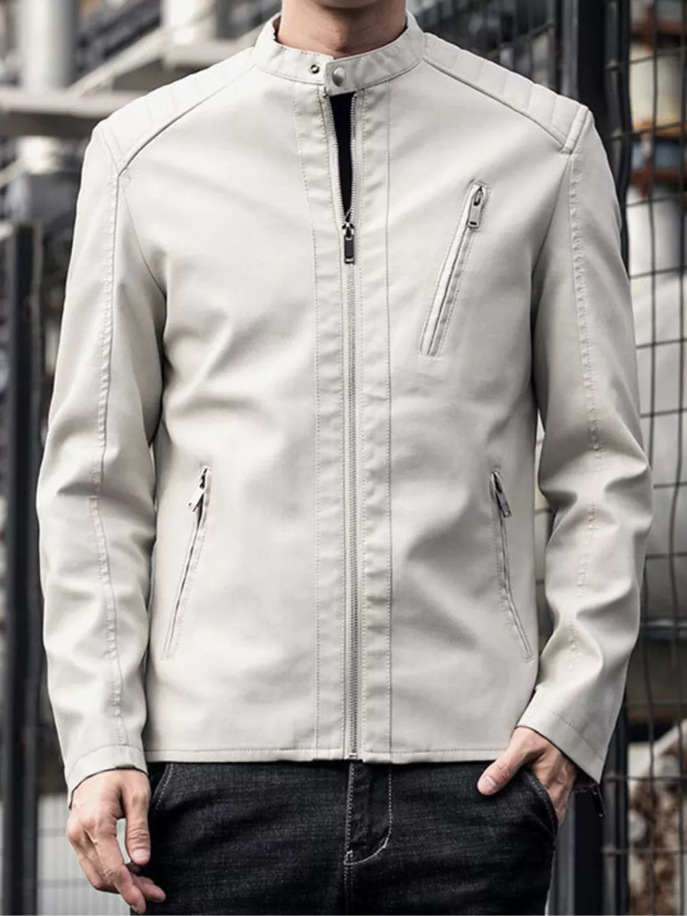 Men's Plus Size Zip Up Long Sleeve Jacket, image 5