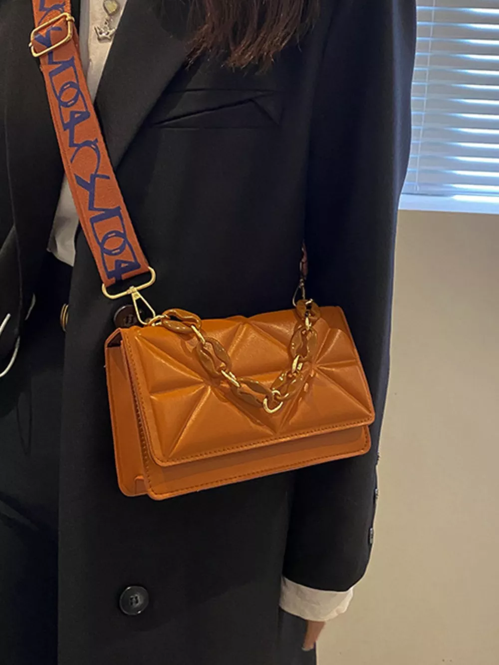 Quilted Adjustable Strap Crossbody Bag, image 18