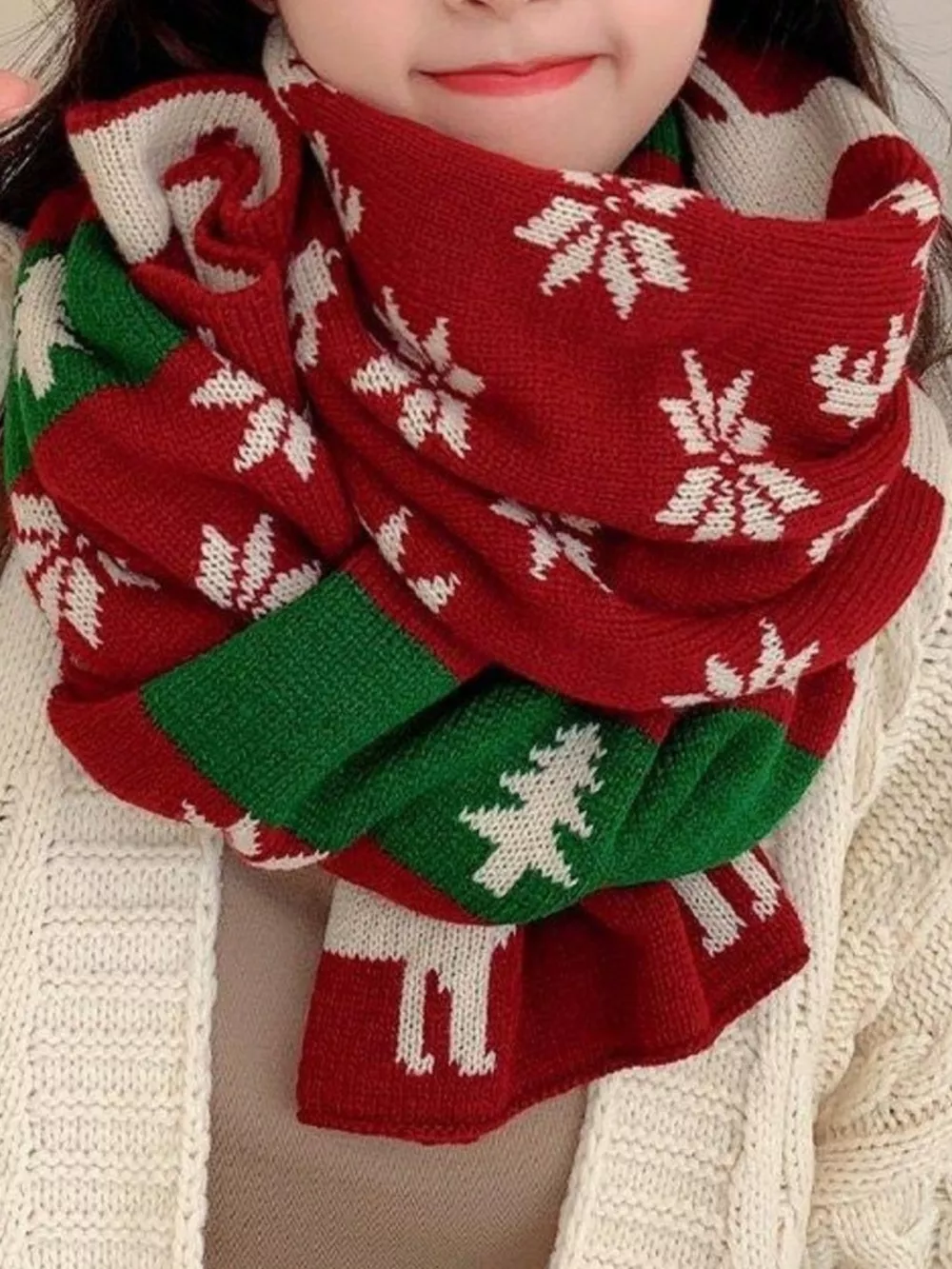 Christmas Reindeer Knitted Scarf, image 6