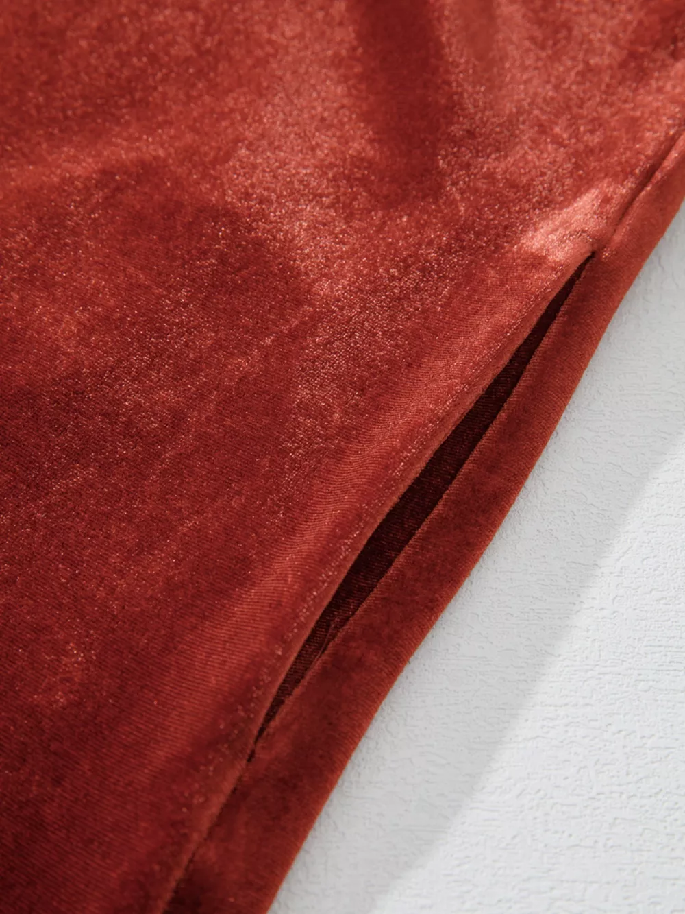 Tie Neck Puff Sleeve Velvet Dress, image 12