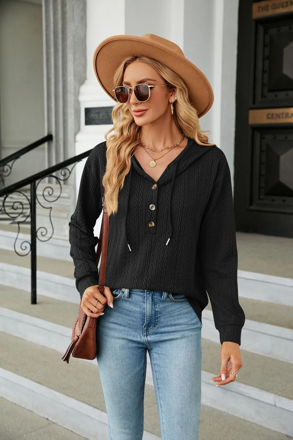Cable-Knit Long Sleeve Hoodie, image 24