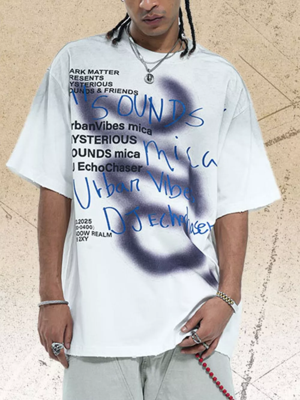 Men's Letter Round Neck Short Sleeve T-Shirt, image 2