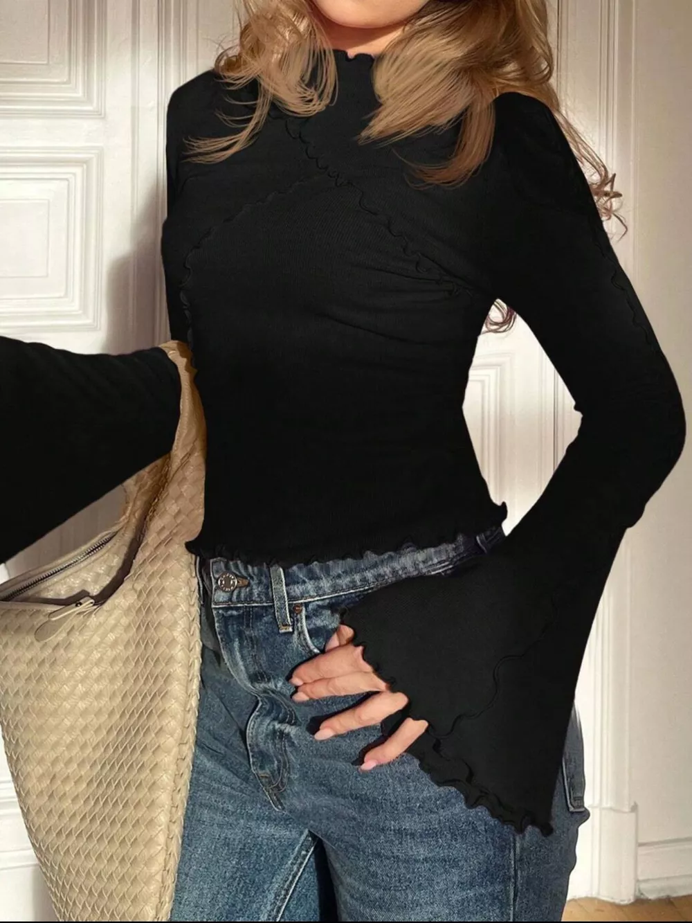 Lettuce Edge Flare Sleeve Top, image 15