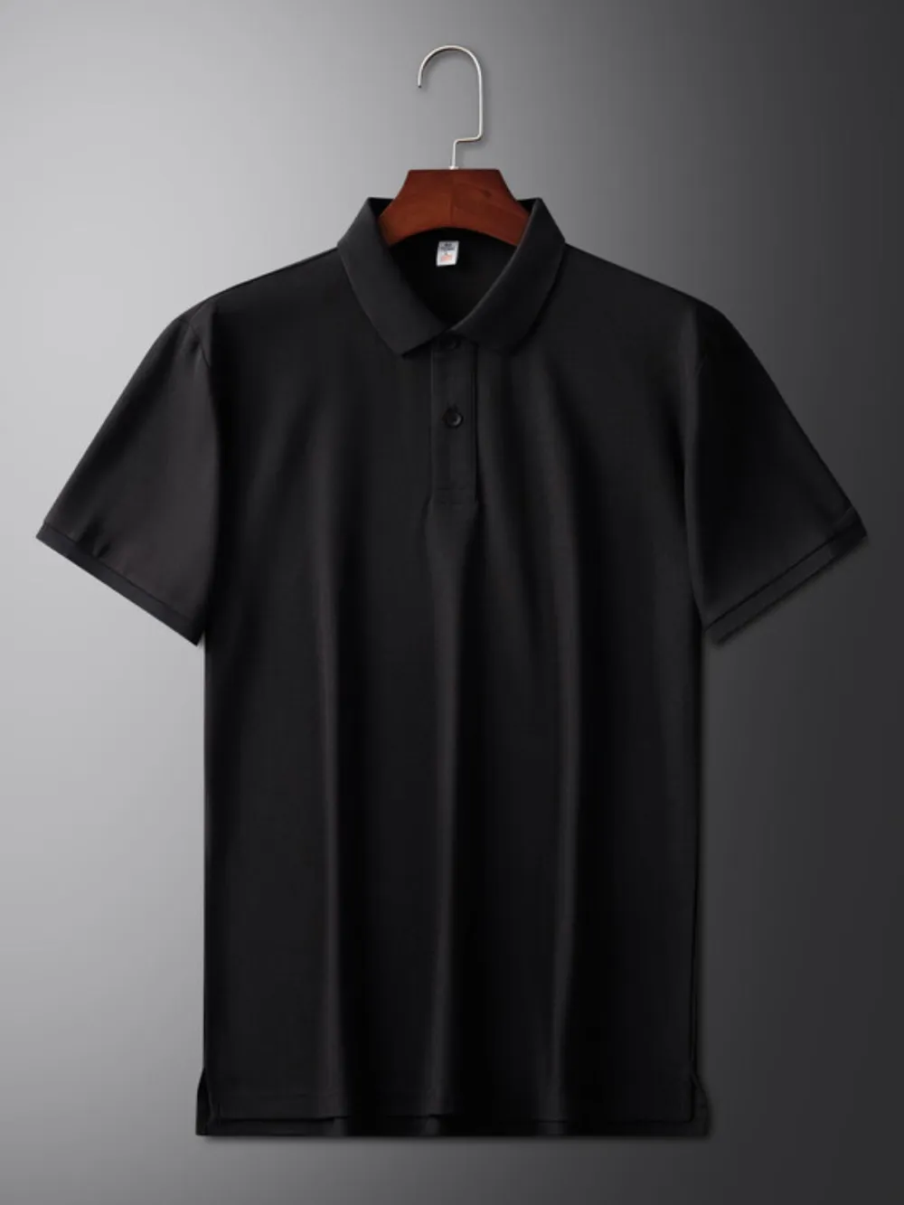 Men's Plus Size Solid Short Sleeve Polo, image 6