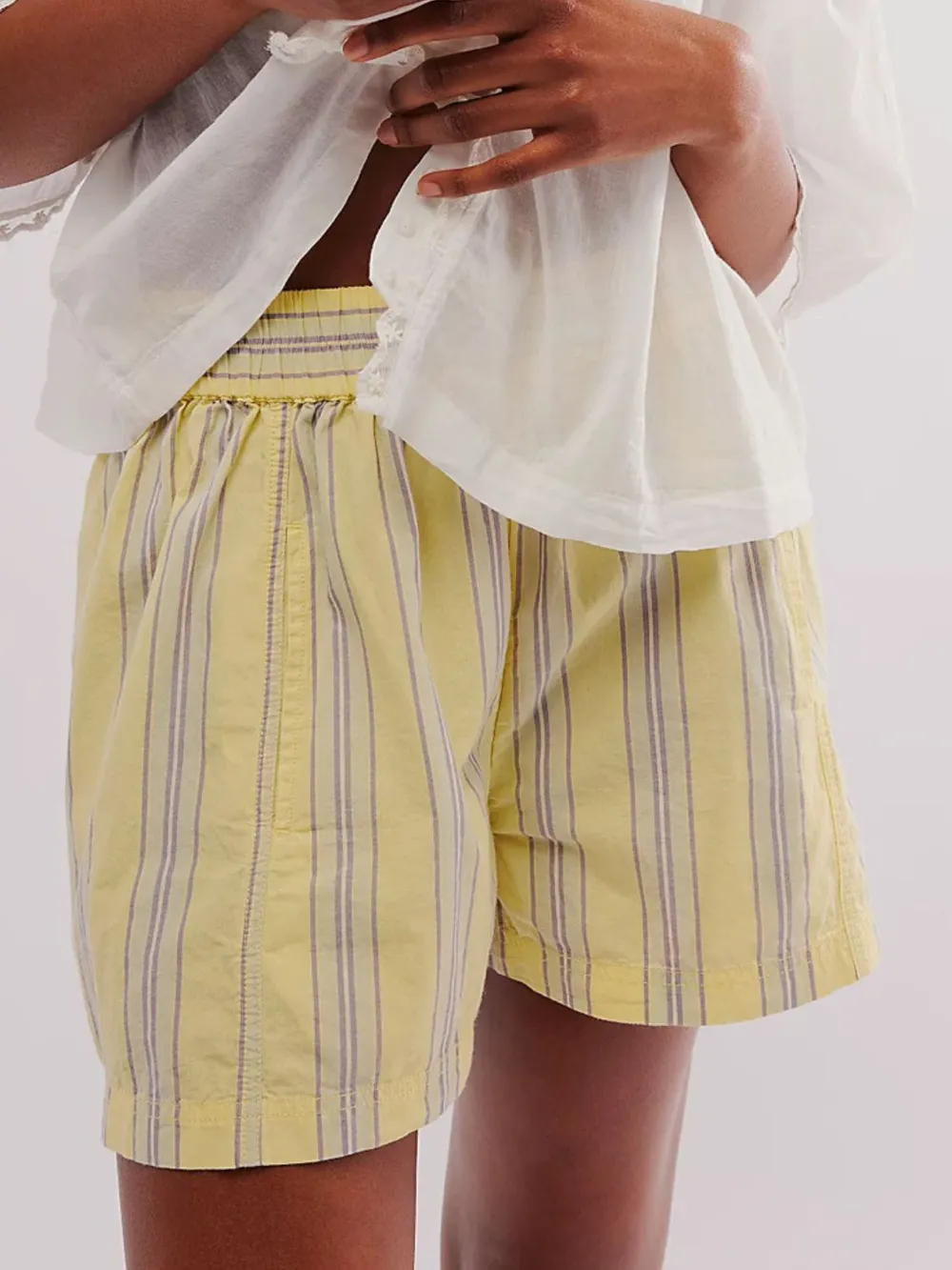 Striped Elastic Waist Shorts, image 22