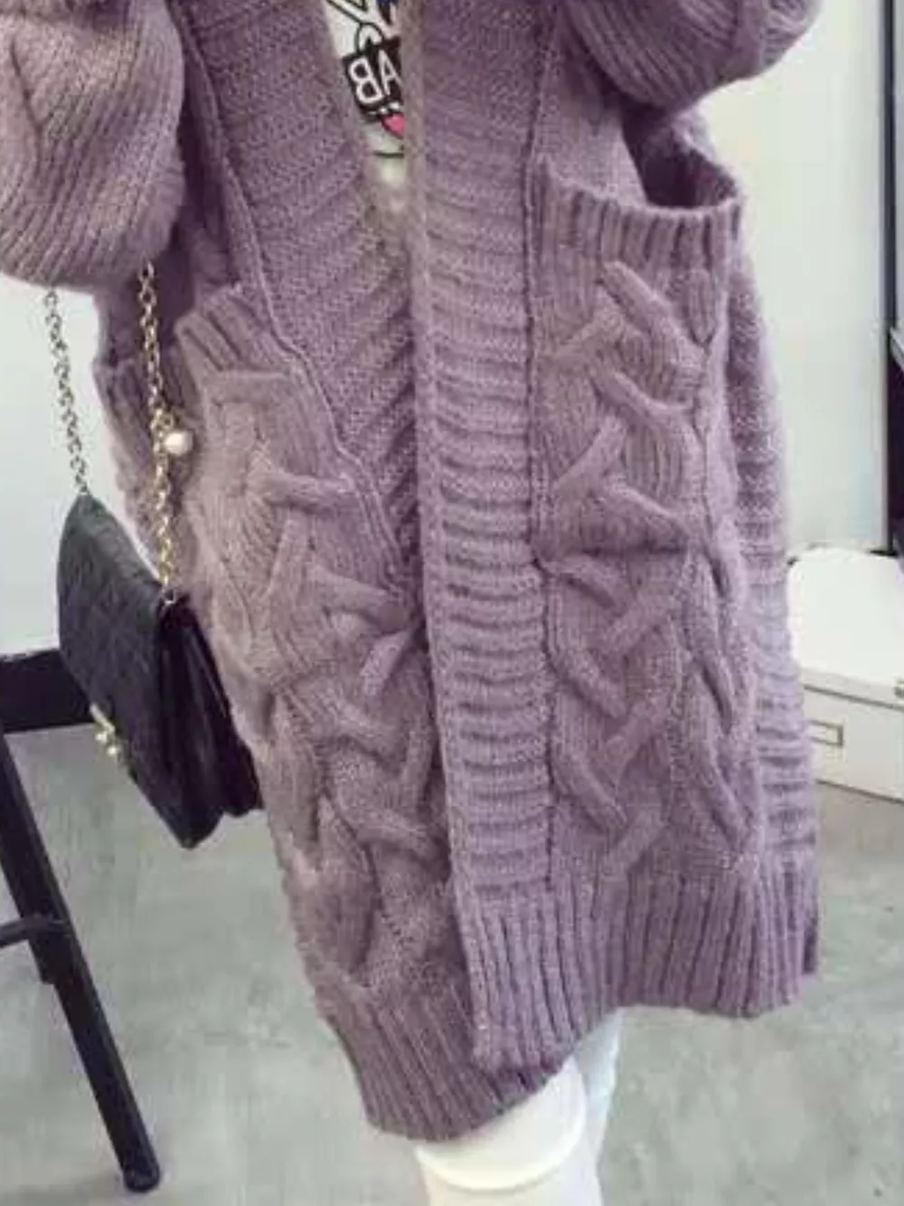 Chunky Knit Open Front Cardigan, image 12