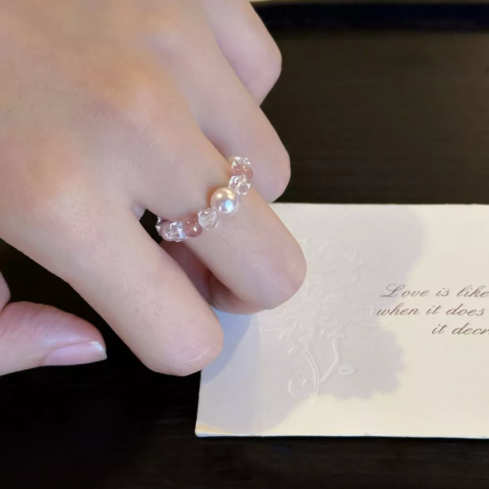 Pearl Crystal Bead Ring, image 2