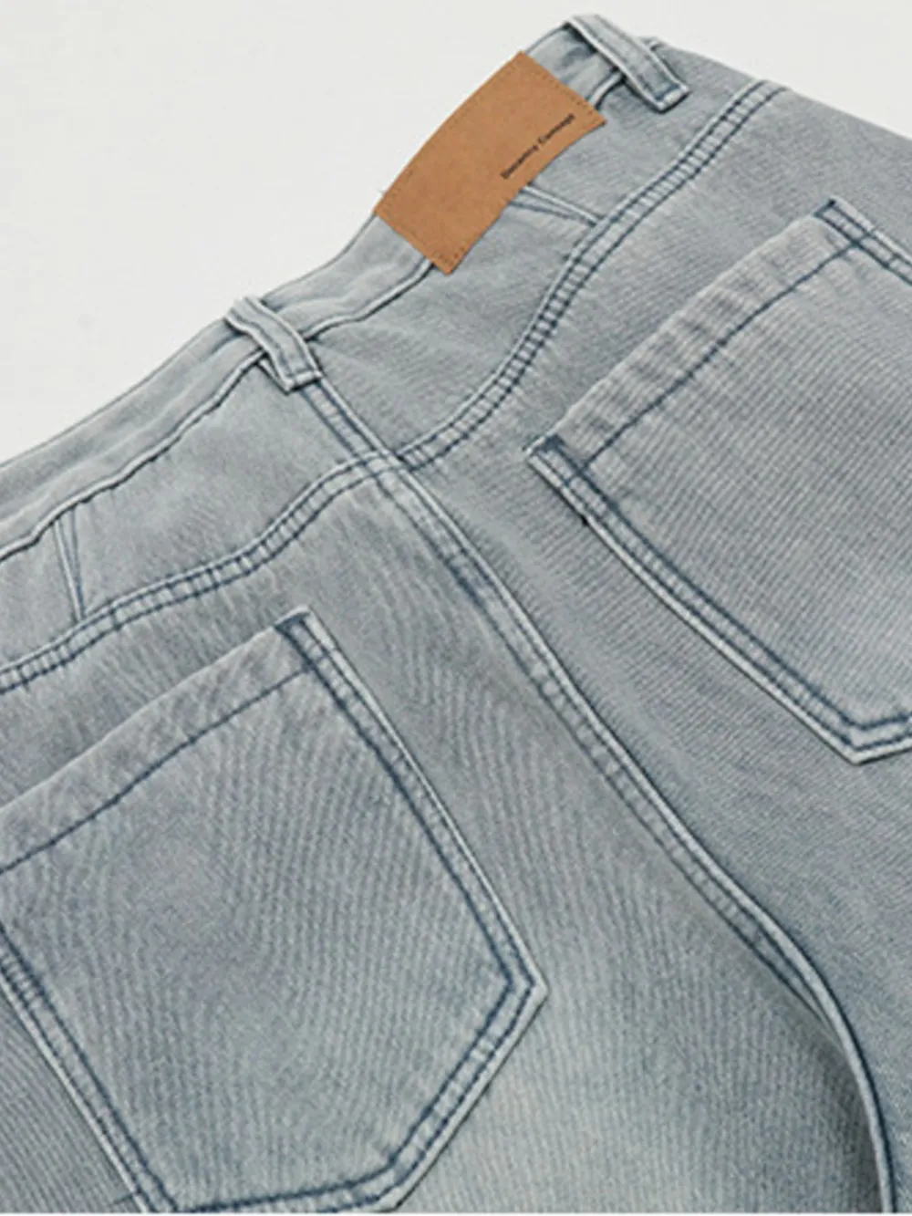 Men's Washed Wide Leg Relaxed Fit Denim Jeans, image 7