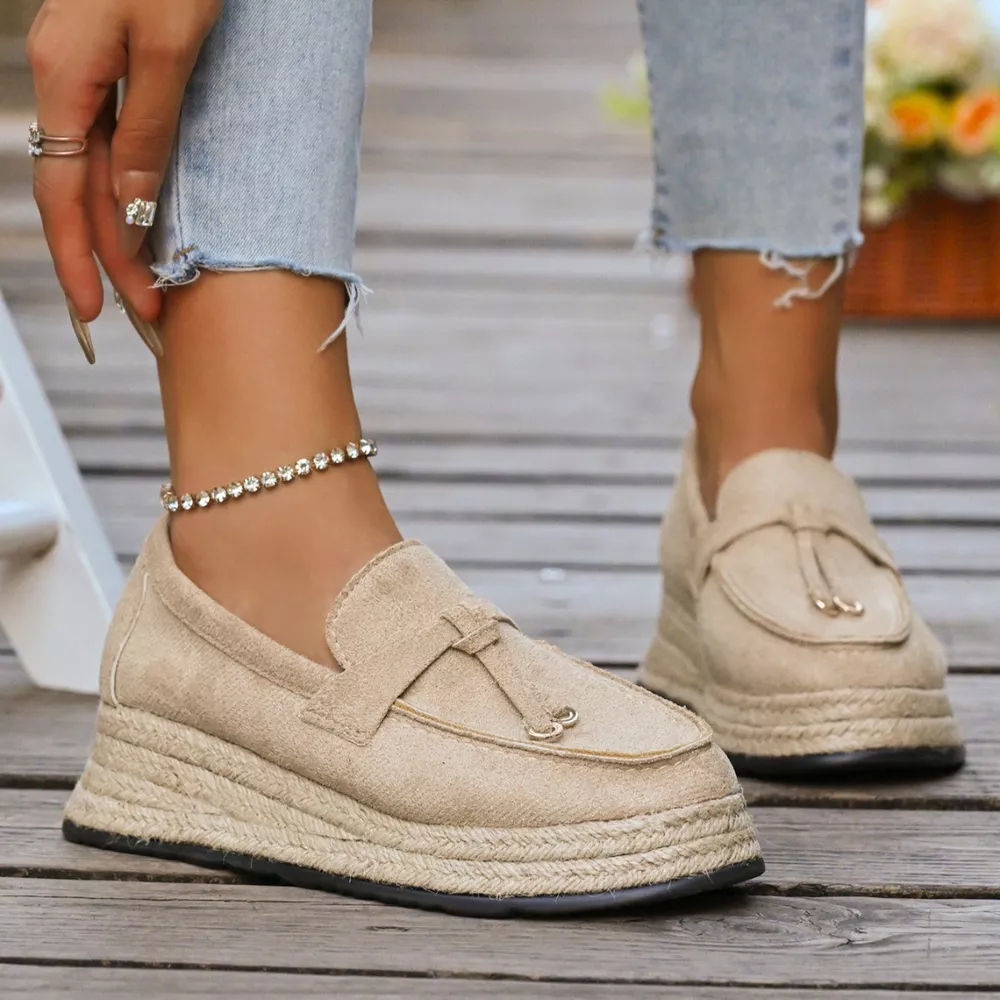 Round Toe Platform Slip-Ons, image 11