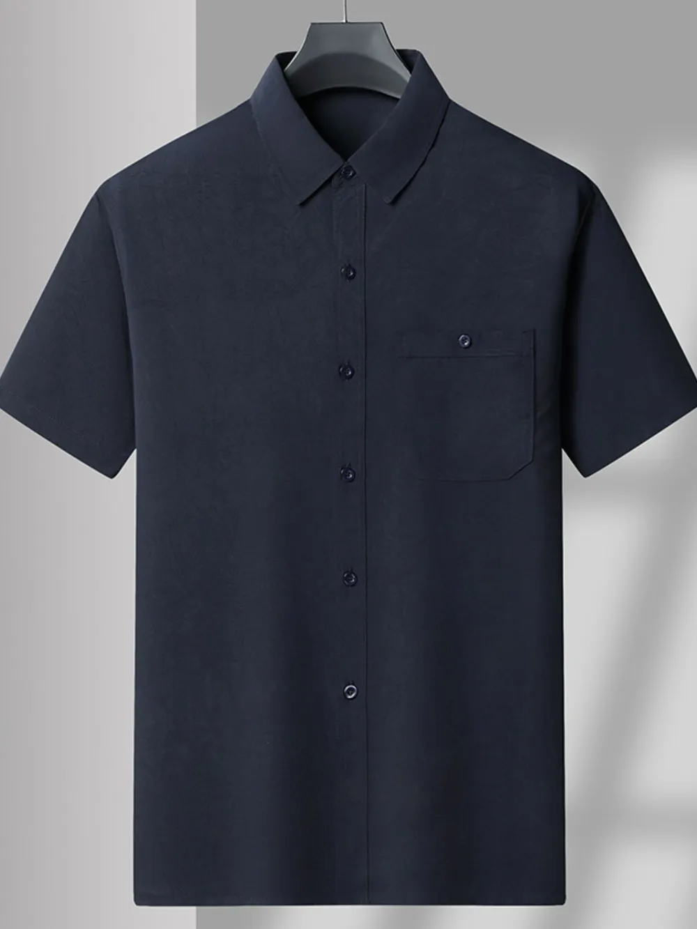 Men's Plus Size Button Up Short Sleeve Shirt and Pants Set, image 3