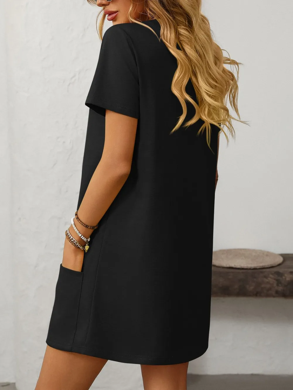 Square Neck Short Sleeve Mini Dress, image 16