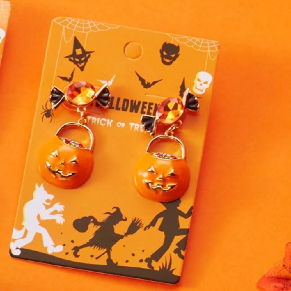 Halloween Pumpkin Drop Earrings, image 6