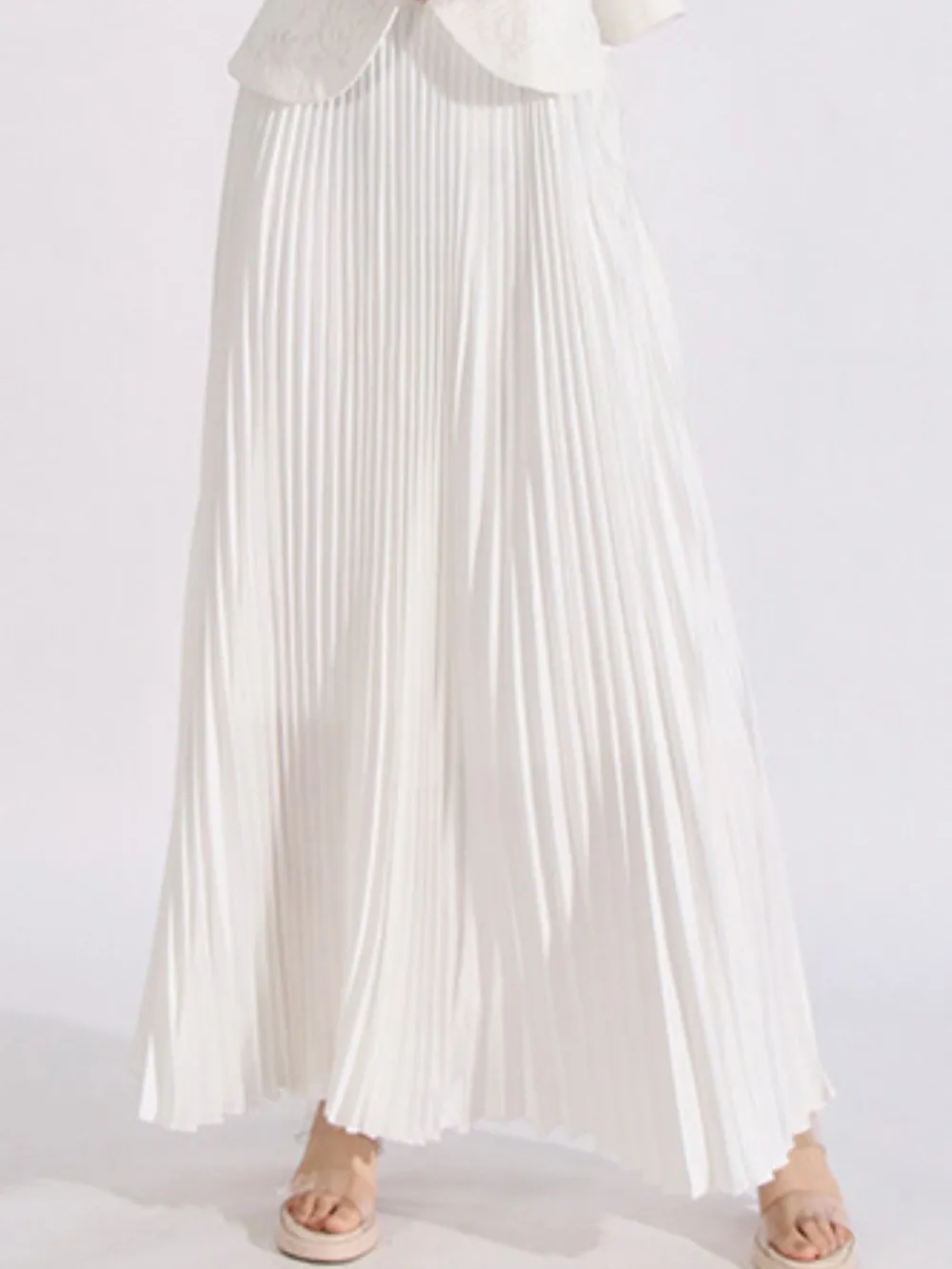 Button Up Long Sleeve Top and Pleated Skirt Set, image 11