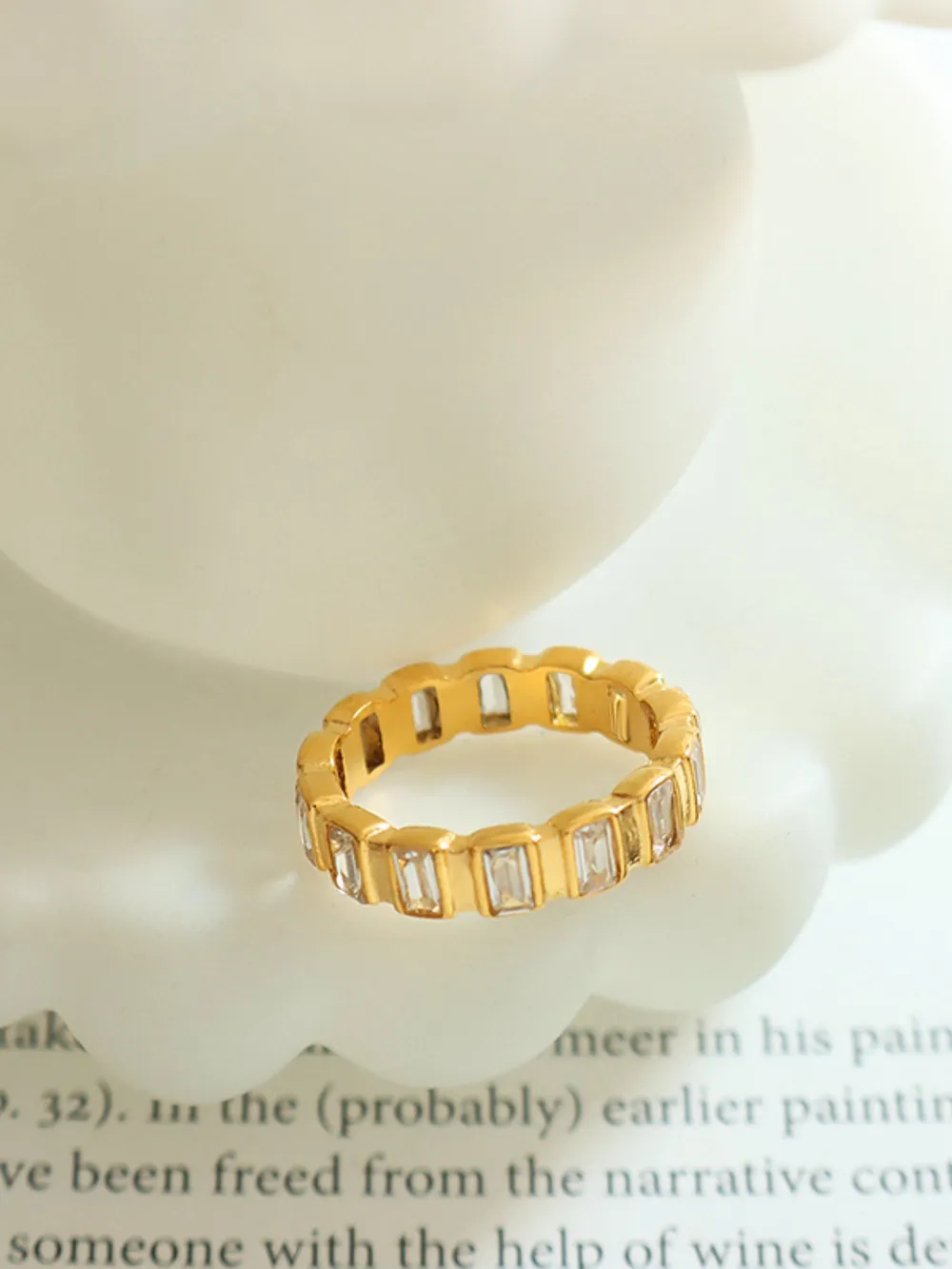 Titanium Steel Inlaid Zircon Ring, image 3