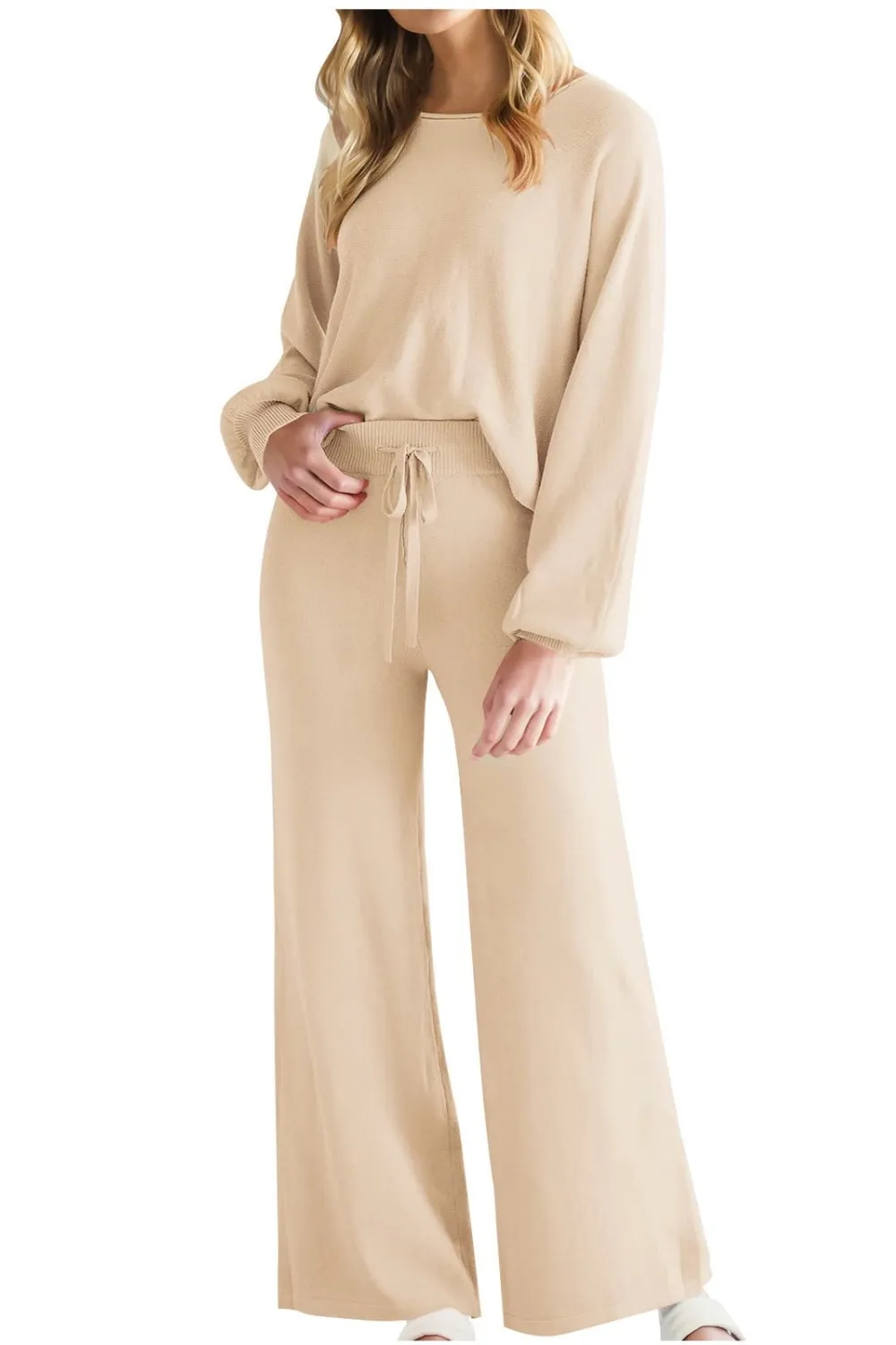 Round Neck Long Sleeve Top and Pants Set, image 21