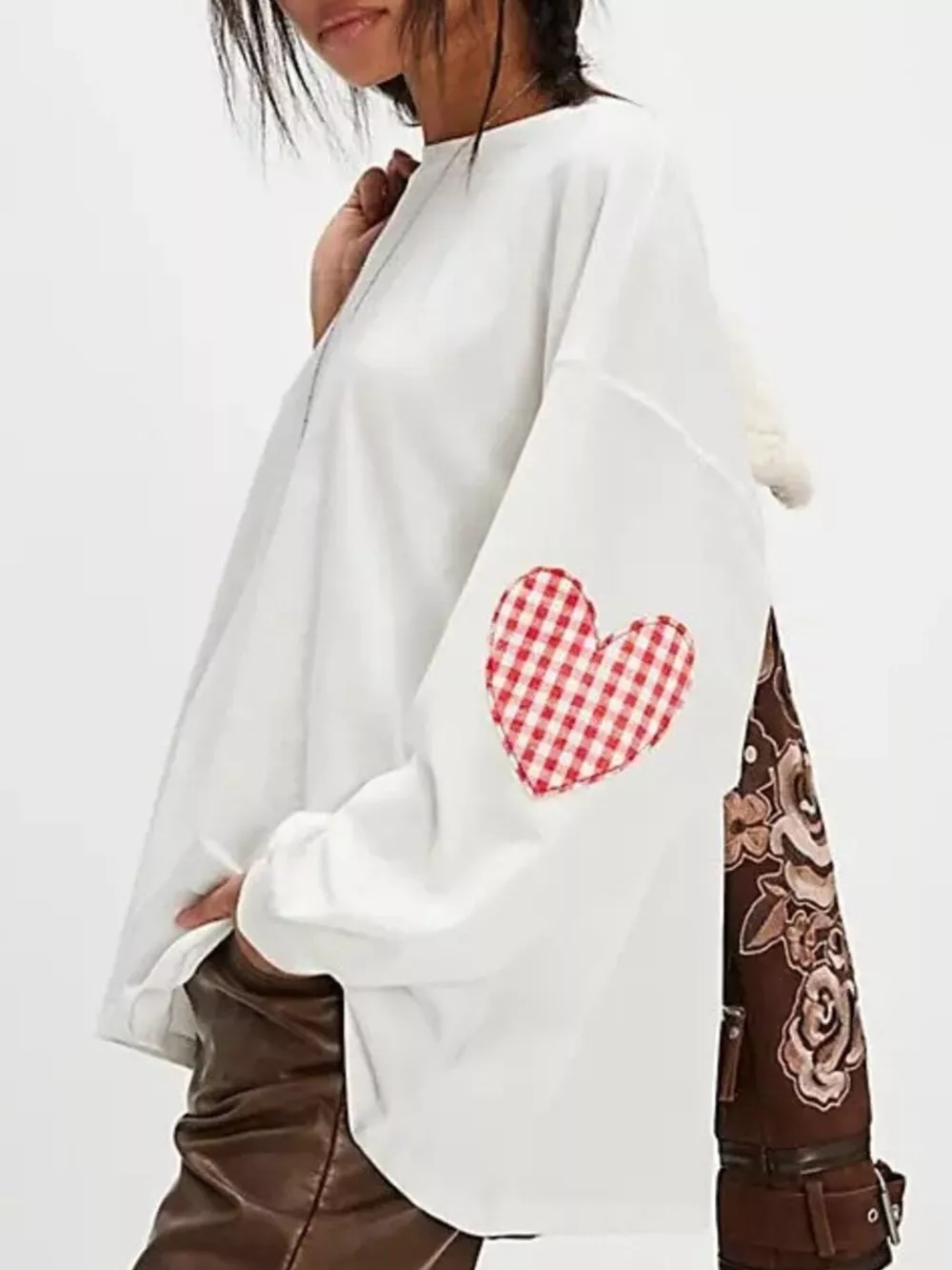Heart Patch Long Sleeve Sweatshirt, image 11