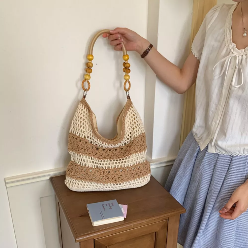 Crochet Knit Shoulder Bag, image 2