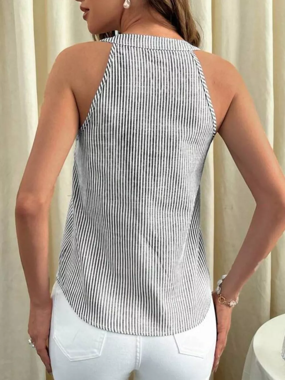 Strip Button Front Tank, image 3