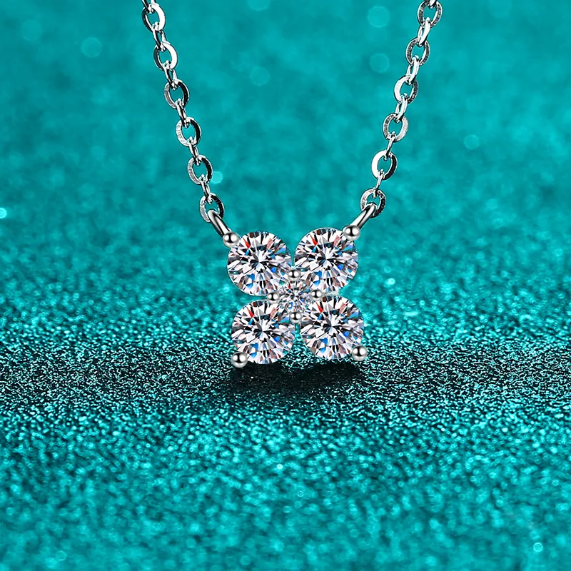 1.26 Carat Moissanite 925 Sterling Silver Geometric Shape Pendant Necklace, image 4