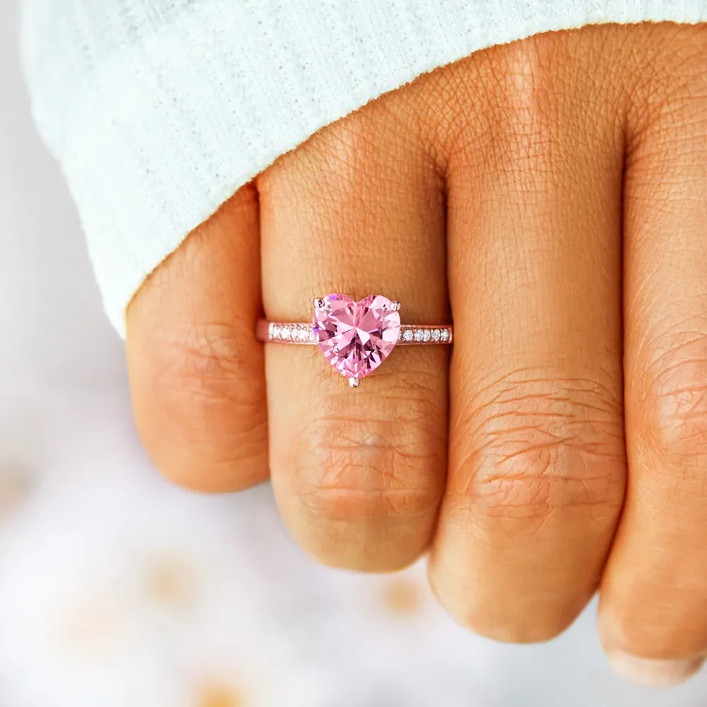 Heart Zircon 925 Sterling Silver Ring, image 3