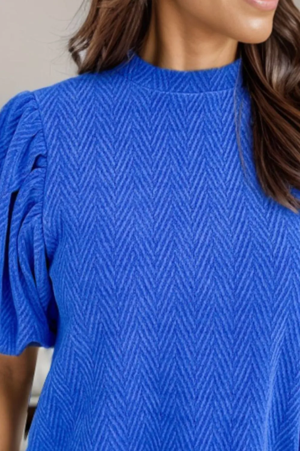 Mock Neck Puff Sleeve Blouse, image 2