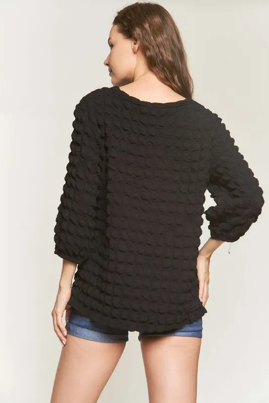 Bubble Texture Round Neck Blouse, image 6