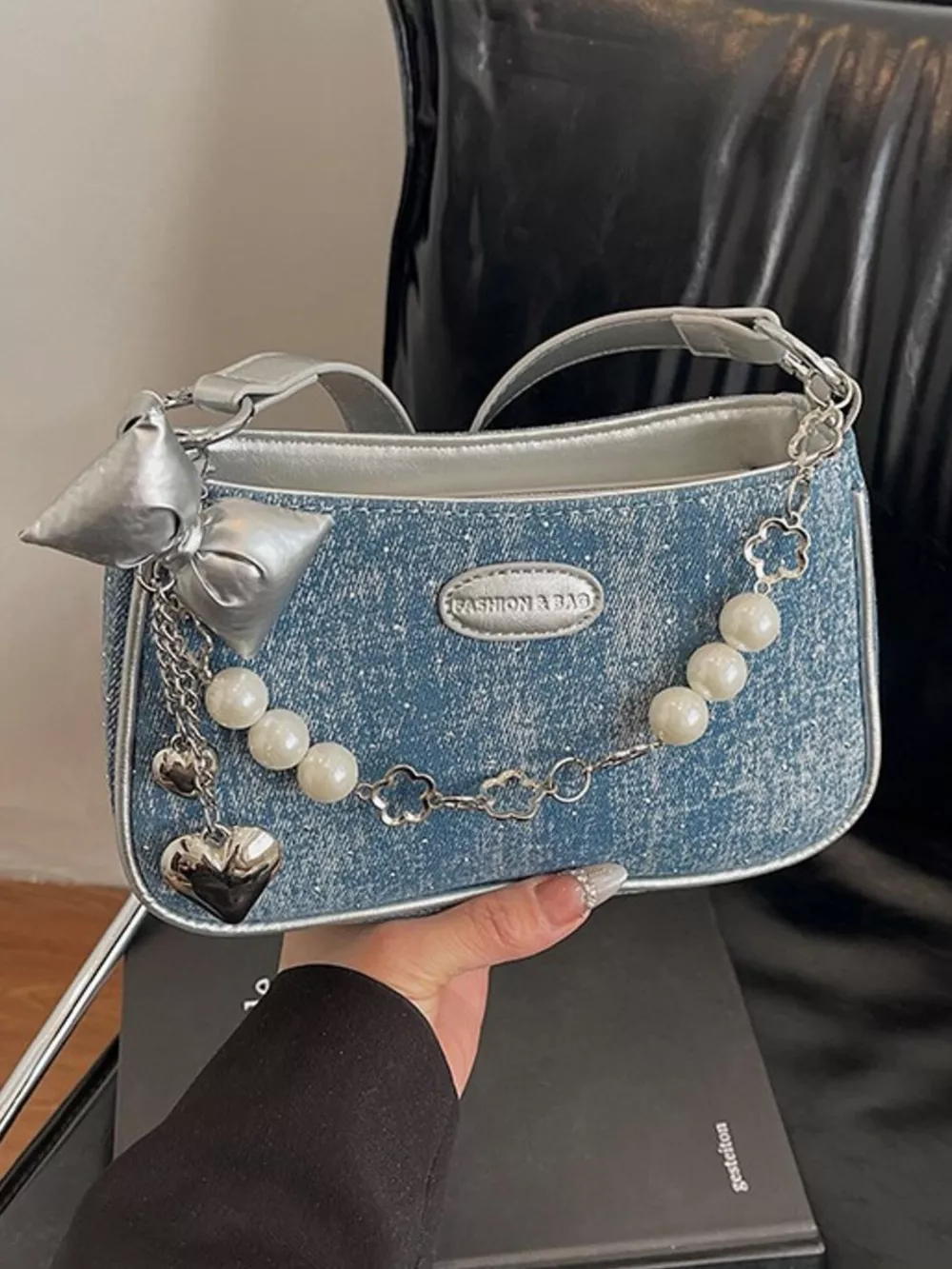 Pearl Chain Shoulder Bag, image 10