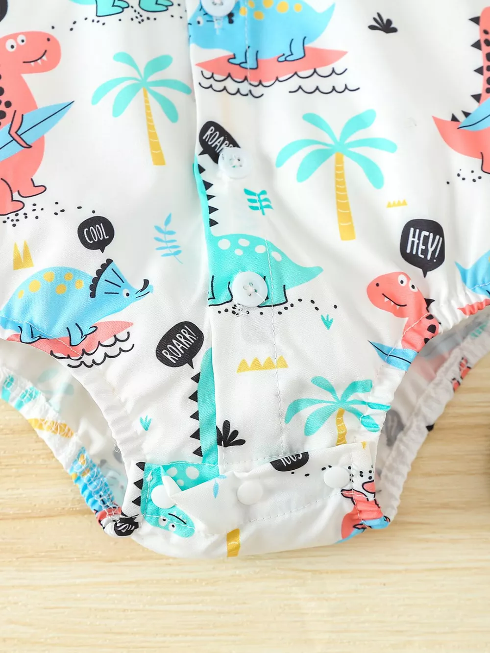 Children's Dinosaur Print Bodysuit & Suspender Shorts Set, image 4