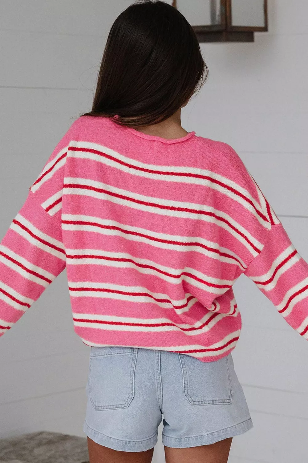 Striped Button-Up Cardigan, image 2