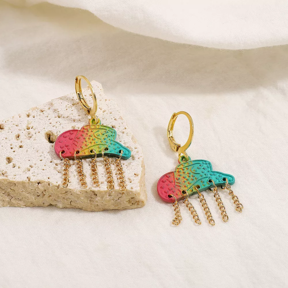 Rainbow Cloud Dangle Earrings