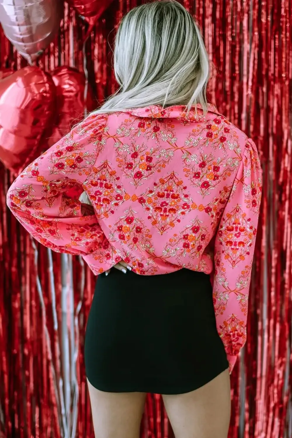 Ditsy Floral Collared Neck Shirt, image 4