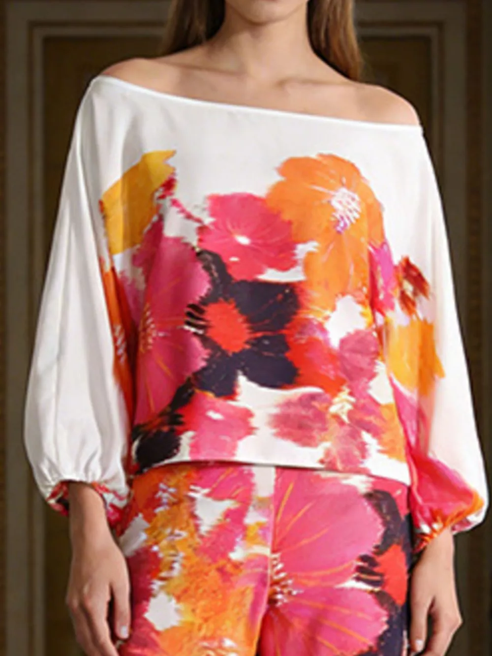 Floral Print Off-Shoulder Top and Pants Set, image 5